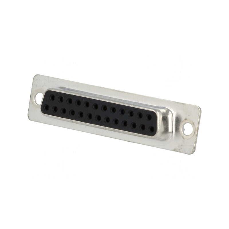 Conector D-Sub 25-Pin Femelă Cablu Lipire Negru Aurit | Electronic-mag.ro | Componente Electronice