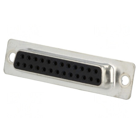 Conector D-Sub 25-Pin Femelă Cablu Lipire Negru Aurit | Electronic-mag.ro | Componente Electronice