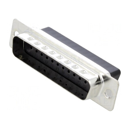 Mufă D-Sub 25 PIN Tată Crimpată Neagră | Electronic-mag.ro | Componente Electronice
