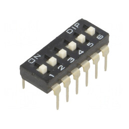 Comutator DIP-SWITCH 6 Secțiuni ON-OFF 24VDC | Electronic-mag.ro | Componente Electronice