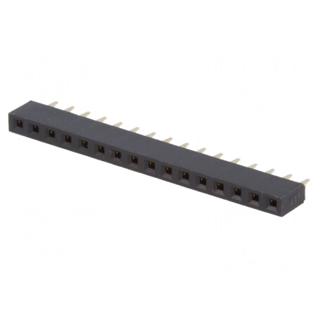 Soclu pini mamă 16 pini 2,54mm THT aurit | Electronic-mag.ro | Componente Electronice