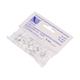 Suport Alb pentru Cablu Rotund 6mm - Set 25 Bucăți | Electronic-mag.ro | Componente Electronice