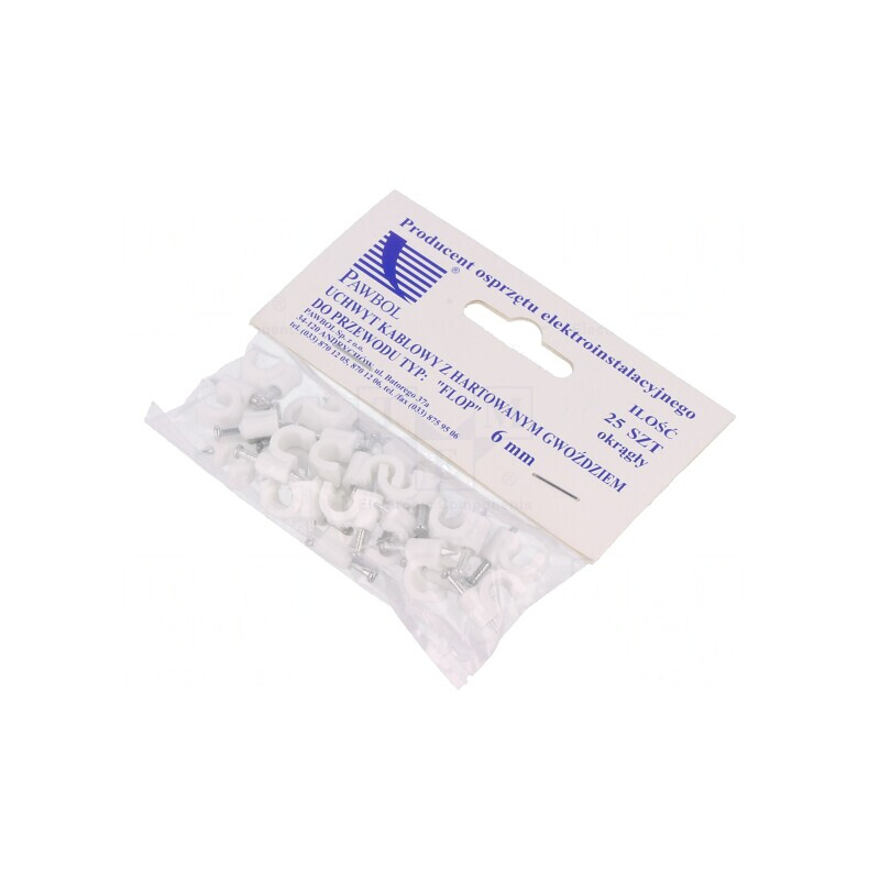 Suport Alb pentru Cablu Rotund 6mm - Set 25 Bucăți | Electronic-mag.ro | Componente Electronice Suport Alb pentru Cablu Rotund 6mm - Set 25 Bucăți | Electronic-mag.ro | Componente Electronice