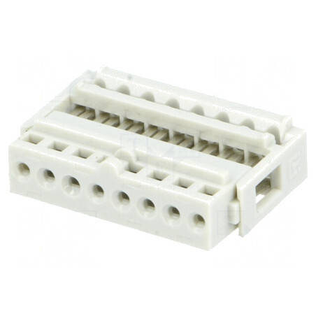 Mufă IDC mamă 8 pini THT 2,54mm cositorit | Electronic-mag.ro | Componente Electronice