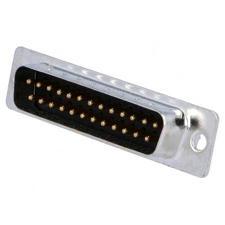 Conector D-Sub 25 PIN Soclu Tată Drept Aurit THT | Electronic-mag.ro | Componente Electronice