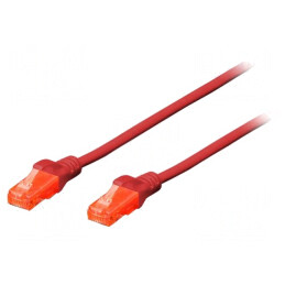 Patch cord UTP Cat5e PVC roșu 1,5m