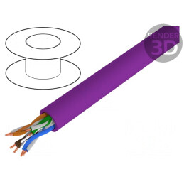 Cablu de rețea UTP Cat6 500m LSZH violet