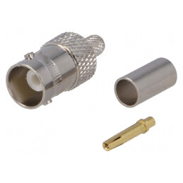 Mufă BNC Mamă 50Ω RG58 Crimpată | Electronic-mag.ro | Componente Electronice