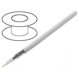 Cablu Coaxial RG59BU-F 100m Alb PVC Ø5.8mm | Electronic-mag.ro | Componente Electronice
