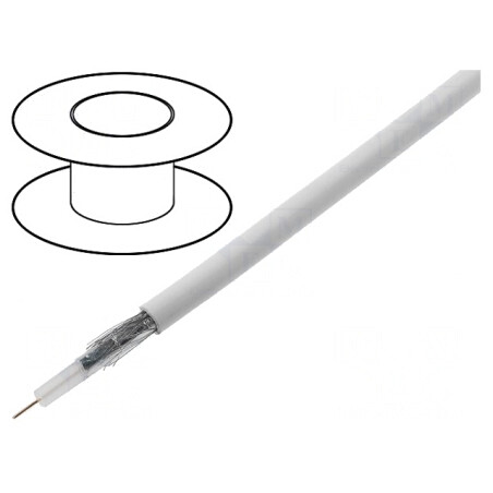 Cablu Coaxial RG59BU-F 100m Alb PVC Ø5.8mm | Electronic-mag.ro | Componente Electronice