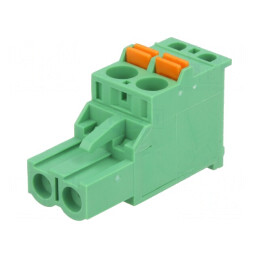 Regletă de conexiuni deconectabilă 2 piste 5mm 90° | Electronic-mag.ro | Componente Electronice