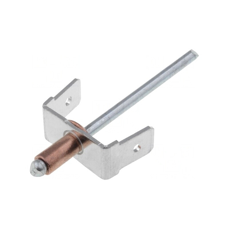 Terminal Plat Cupru 6,3mm x 0,8mm 2 Tăți Cu Nit | Electronic-mag.ro | Componente Electronice