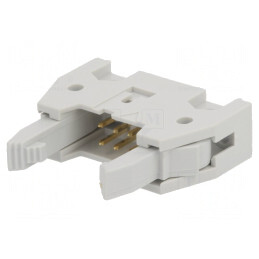 Soclu IDC 6 pini drept cu ejector 2,54mm gri | Electronic-mag.ro | Componente Electronice