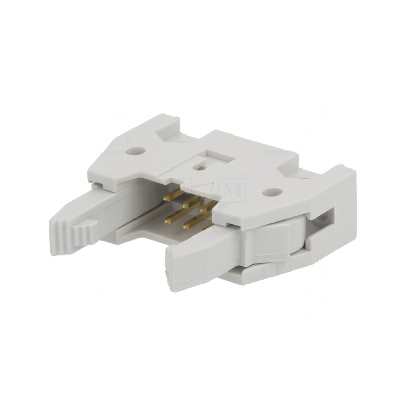 Soclu IDC 6 pini drept cu ejector 2,54mm gri | Electronic-mag.ro | Componente Electronice