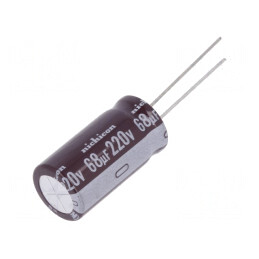 Condensator Electrolitic THT 68uF 220VDC 12.5x25mm 20% | Electronic-mag.ro | Componente Electronice