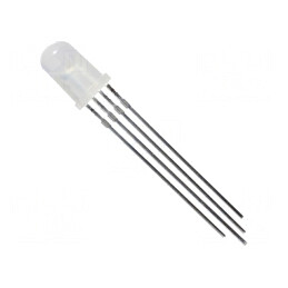 LED RGB 5mm 60° Convex 1,8-2,2V 4 Pini