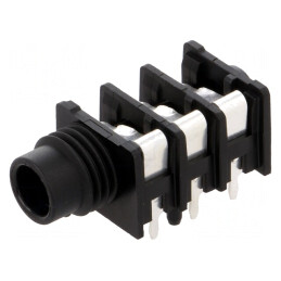 Soclu Jack 6.3mm Mamă 3 Piste Unghi 90° THT | Electronic-mag.ro | Componente Electronice