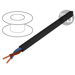 Cablu Electric Rotund Negru 2x0.75mm² PVC 100m | Electronic-mag.ro | Componente Electronice