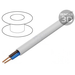 Cablu Electric Rotund PVC Alb 2x0.75mm2 | Electronic-mag.ro | Componente Electronice