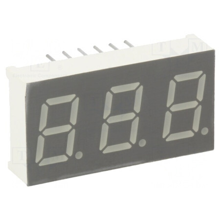 Afișaj LED cu 7 Segmente 10,2mm 3 Cifre Roșu | Electronic-mag.ro | Componente Electronice