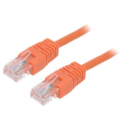 Patch Cord Ethernet U/UTP Cat 5e PVC Portocaliu 1m | Electronic-mag.ro | Componente Electronice