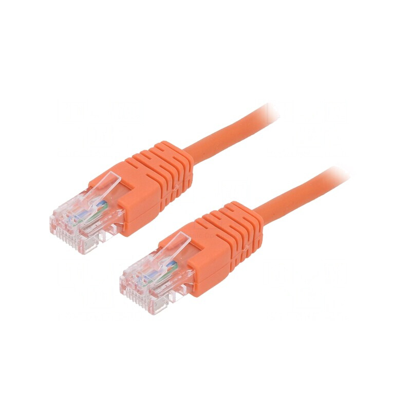 Patch Cord Ethernet U/UTP Cat 5e PVC Portocaliu 1m | Electronic-mag.ro | Componente Electronice