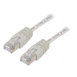 Patch cord ecranat F/UTP 5e CCA gri 250mm 26AWG | Electronic-mag.ro | Componente Electronice