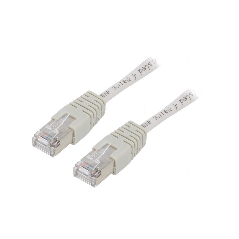 Patch cord ecranat F/UTP 5e CCA gri 250mm 26AWG | Electronic-mag.ro | Componente Electronice