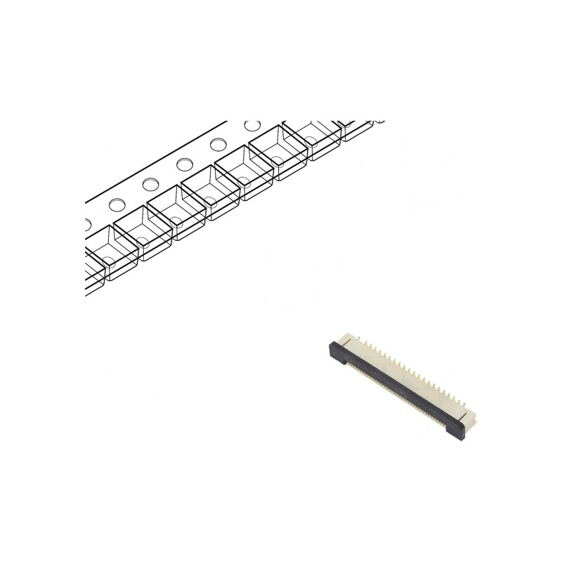 Conector FFC/FPC 40 PIN ZIF SMT 50V 500mA Aurit | Electronic-mag.ro | Componente Electronice