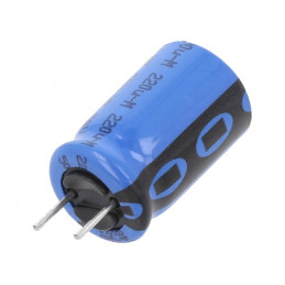 Condensator electrolitic THT 220uF 50V 10x16mm 5mm | Electronic-mag.ro | Componente Electronice
