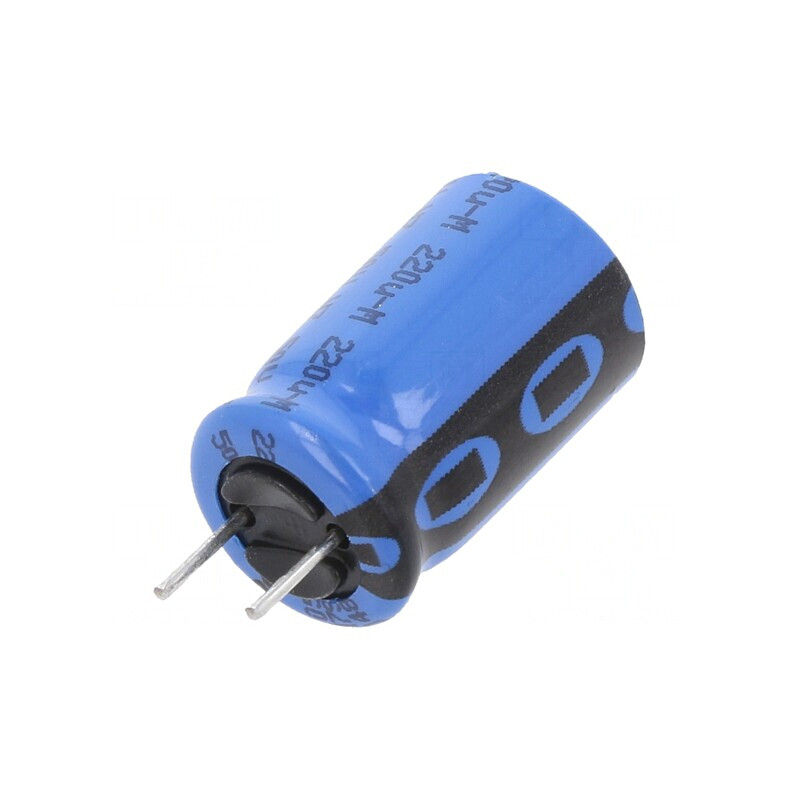 Condensator electrolitic THT 220uF 50V 10x16mm 5mm | Electronic-mag.ro | Componente Electronice
