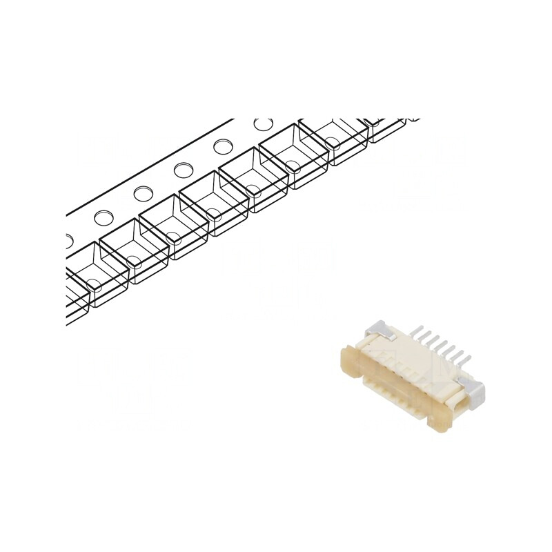 Conector FFC/FPC Orizontal 7 Pin Superioare ZIF | Electronic-mag.ro | Componente Electronice