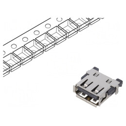 Soclu USB A Montare Orizontală USB 2.0 | Electronic-mag.ro | Componente Electronice