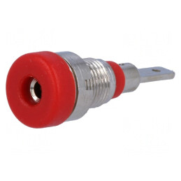 Soclu Banană 2mm 10A Roșu Pe Panou | Electronic-mag.ro | Componente Electronice