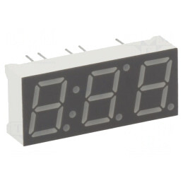 Afișaj LED 7 Segmente 10mm 3 Cifre Galben-Verde | Electronic-mag.ro | Componente Electronice