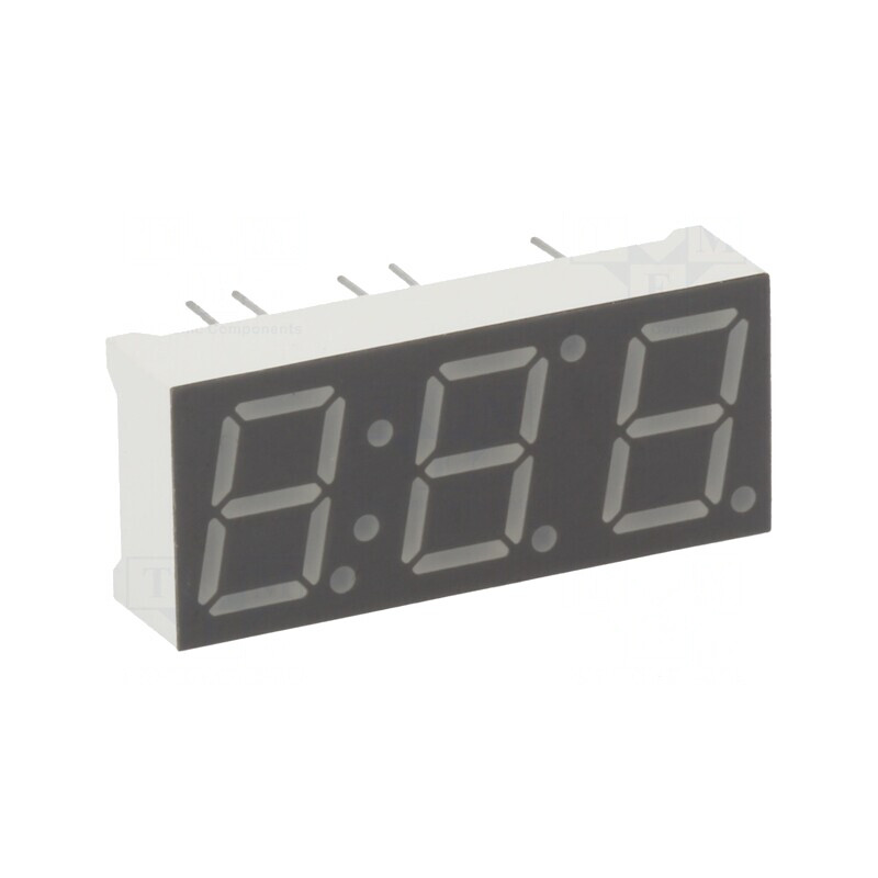 Afișaj LED 7 Segmente 10mm 3 Cifre Galben-Verde | Electronic-mag.ro | Componente Electronice