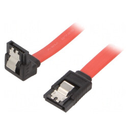 Cablu SATA III 0,3m Roșu în Unghi  | Electronic-mag.ro | Componente Electronice