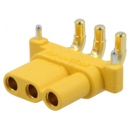Soclu Alimentare DC MR30 Mamă 3-PIN PCB THT Galben | Electronic-mag.ro | Componente Electronice