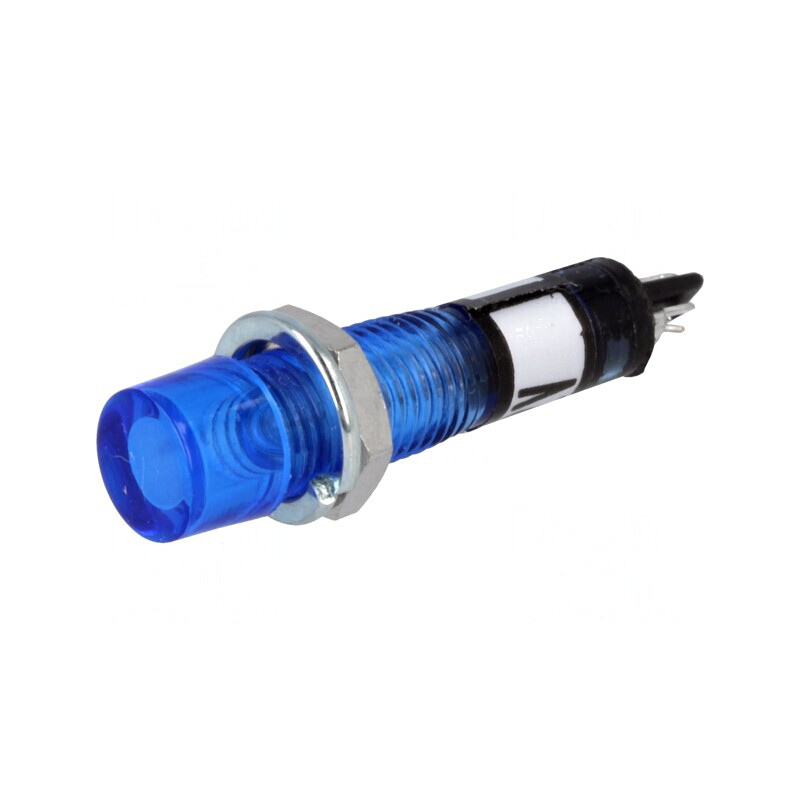 Lampă de control albastră cu neon 12VAC Ø7.5mm | Electronic-mag.ro | Componente Electronice