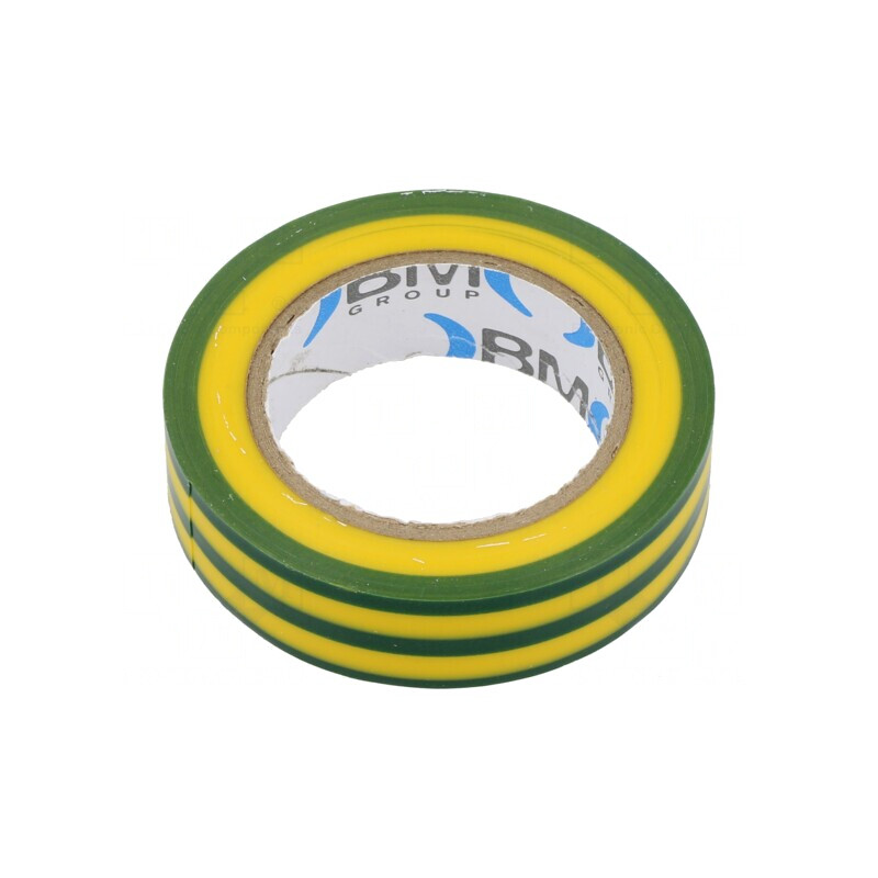 Bandă Electroizolantă 15mm x 10m Galben-Verde | Electronic-mag.ro | Componente Electronice