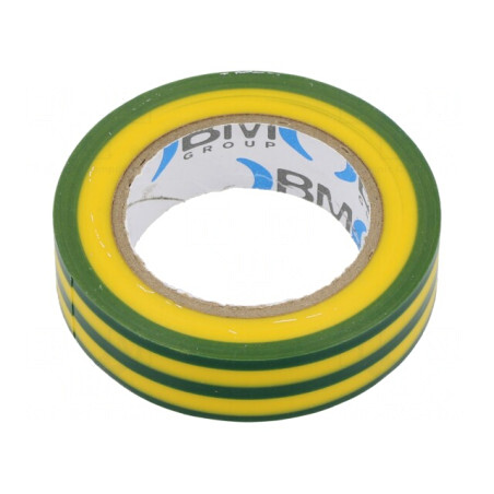 Bandă Electroizolantă 15mm x 10m Galben-Verde | Electronic-mag.ro | Componente Electronice