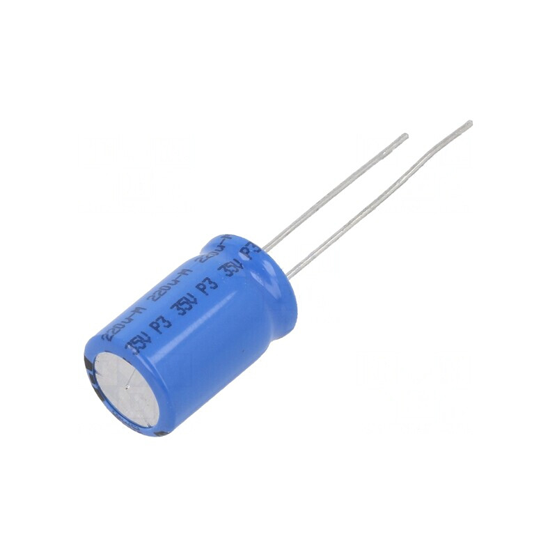 Condensator Electrolitic THT 220uF 35V 10x16mm 5mm Raster | Electronic-mag.ro | Componente Electronice