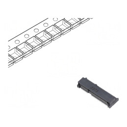 Conector PCI Express mini orizontal SMT aurit 52 PIN 0,5A | Electronic-mag.ro | Componente Electronice