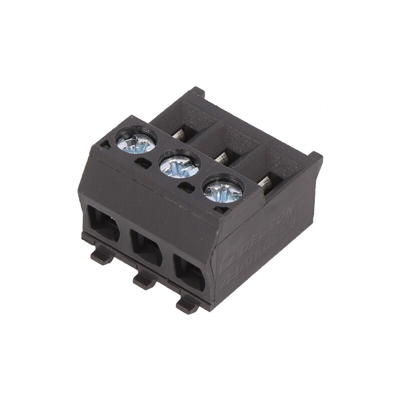 Regletă de conexiuni deconectabilă 5mm 3 piste 90° | Electronic-mag.ro | Componente Electronice