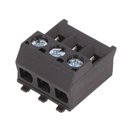 Regletă de conexiuni deconectabilă 5mm 3 piste 90° | Electronic-mag.ro | Componente Electronice