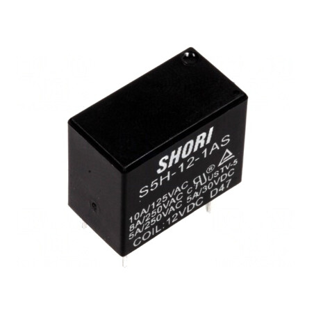 Releu Electromagnetic SPST-NO 12VDC 8A | Electronic-mag.ro | Componente Electronice