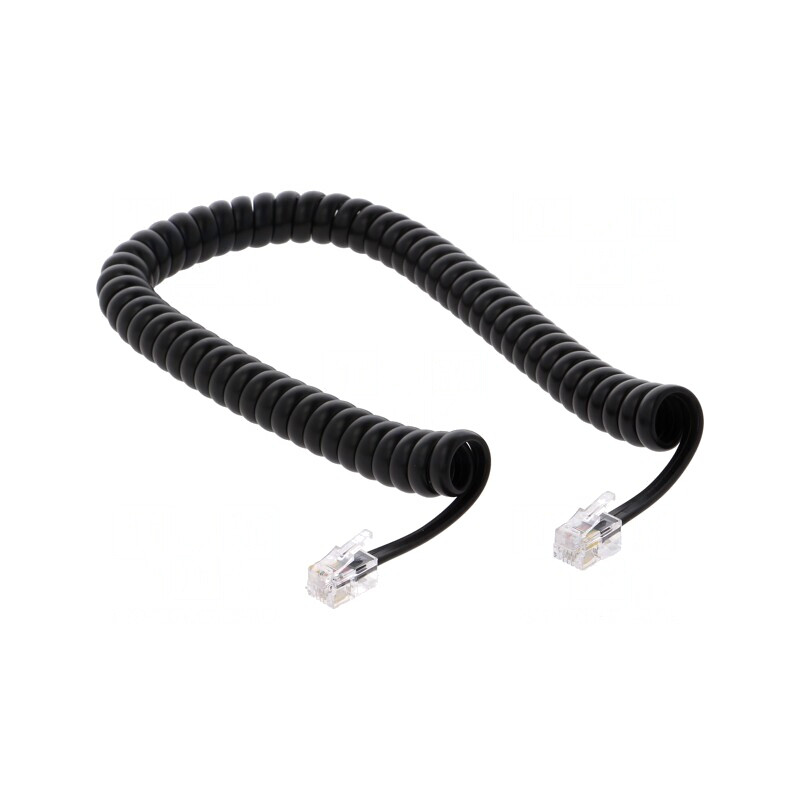 Cablu telefon spiralat împletit negru 2m | Electronic-mag.ro | Componente Electronice Cablu telefon spiralat împletit negru 2m | Electronic-mag.ro | Componente Electronice