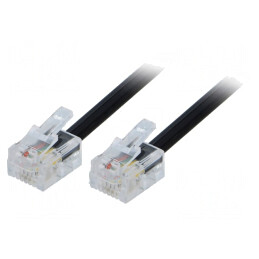 Cablu Telefon RJ11 2m Negru | Electronic-mag.ro | Componente Electronice