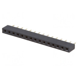 Soclu pini mamă 15 pini drept 2,54mm THT aurit | Electronic-mag.ro | Componente Electronice