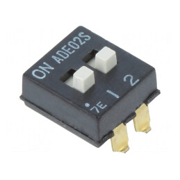 Comutator DIP-SWITCH 2 Secțiuni ON-OFF SMT | Electronic-mag.ro | Componente Electronice